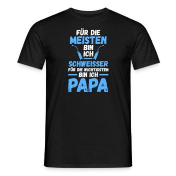 Schweißer Papa Schweisser Geschenk - Männer T-Shirt - Schwarz - Vorne - AI Model Male 178 light (178cm)