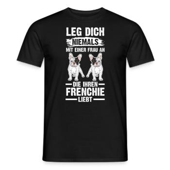Hund Frenchie - Männer T-Shirt - Schwarz - Vorne - AI Model Male 178 light (178cm)