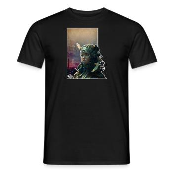 Futuriste Mme SCI FI BEES. ÉQUIPAGE - T-shirt homme - noir - Devant - AI Model Male 178 light (178cm)