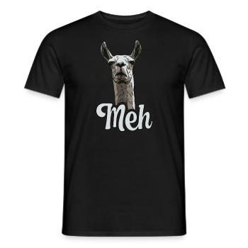 Unimpressed Llama - Meh - Men's T-Shirt - black - Front - AI Model Male 178 light (178cm)