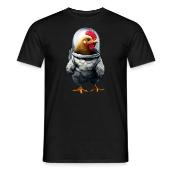 Astronaut Huhn - Männer T-Shirt - Schwarz - Vorne - AI Model Male 178 light (178cm)