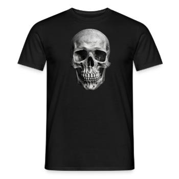 Realistic Skull | Edgy Bones | Gothic Graphics - Men's T-Shirt - black - Front - AI Model Male 178 light (178cm)
