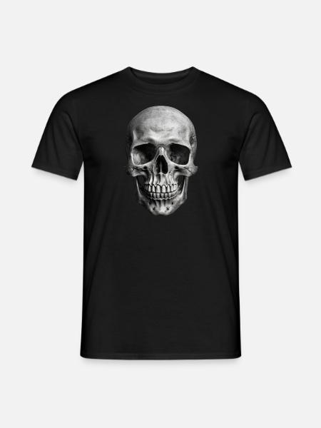 Crâne réaliste | Os énervés | Graphismes gothiques - T-shirt homme - noir