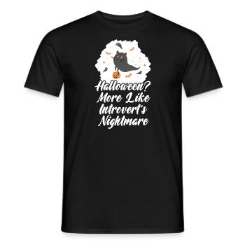 Manifestation introvertie contre Halloween - T-shirt homme - noir - Devant - AI Model Male 178 light (178cm)