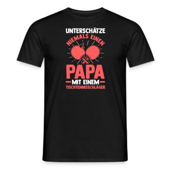 Tischtennis Papa Tischtennisspieler Geschenk - Männer T-Shirt - Schwarz - Vorne - AI Model Male 178 light (178cm)
