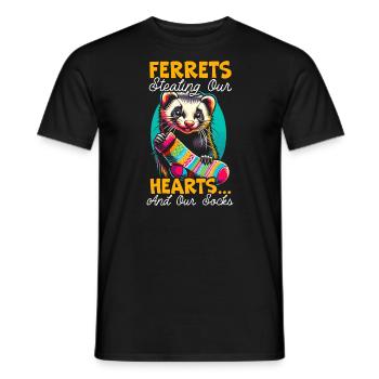 Drôle d’amant furet belette mammifère animal - T-shirt homme - noir - Devant - AI Model Male 178 light (178cm)
