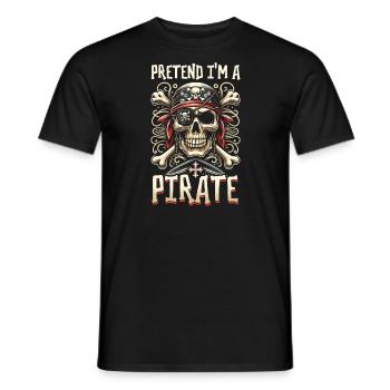 Halloween Pirate Dire Tenue Costume Drôle - T-shirt homme - noir - Devant - AI Model Male 178 light (178cm)