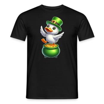 Süße St. Patrick's Day Ente Zylinder Kleeblatt - Männer T-Shirt - Schwarz - Vorne - AI Model Male 178 light (178cm)