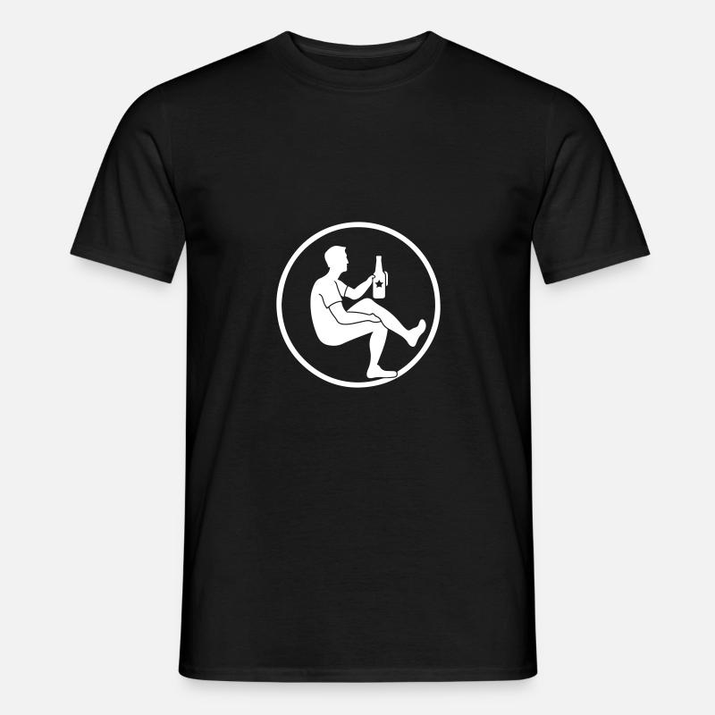 Bier Trinken Silhouette - Männer T-Shirt - Schwarz