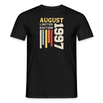 August 1997 - Geburtstagsgeschenk August 1997 August - Männer T-Shirt - Schwarz - Vorne - AI Model Male 178 light (178cm)