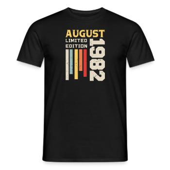 Août 1982 - Cadeau anniversaire Août 1982 Août - T-shirt homme - noir - Devant - AI Model Male 178 light (178cm)
