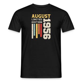 August 1956 - Birthday Gift August 1956 August - Men's T-Shirt - black - Front - AI Model Male 178 light (178cm)