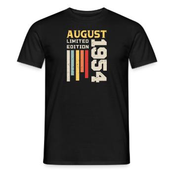August 1954 - Birthday Gift August 1954 August - Men's T-Shirt - black - Front - AI Model Male 178 light (178cm)