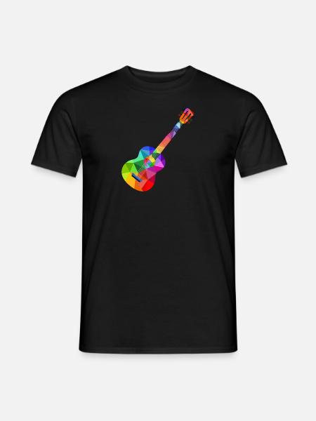 Bunte Regenbogen Gitarre Rainbow Musik Gitarrist - Männer T-Shirt - Schwarz