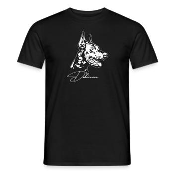 Dobermann Hundeportrait Hunde Hundesport Wilsigns - Männer T-Shirt - Schwarz - Vorne - AI Model Male 178 light (178cm)