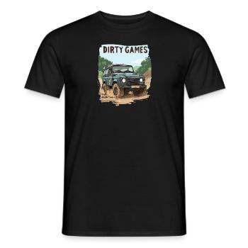 Landy Land Defender Rover 4x4 Offroad Dirty Games - Männer T-Shirt - Schwarz - Vorne - AI Model Male 178 light (178cm)