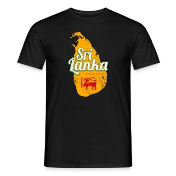 Sri Lanka Landkarte Vintage Urlaub Insel Souvenir - Männer T-Shirt - Schwarz - Vorne - AI Model Male 178 light (178cm)