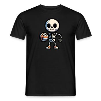 Skeleton with volleyball - Men's T-Shirt - black - Front - AI Model Male 178 light (178cm)