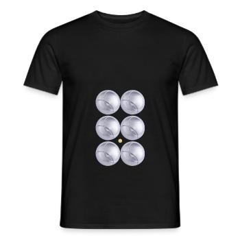 Pétanque pack of 6 - Pétanque game - Men's T-Shirt - black - Front - AI Model Male 178 light (178cm)