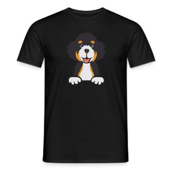 Bernedoodle Dog - Men's T-Shirt - black - Front - AI Model Male 178 light (178cm)
