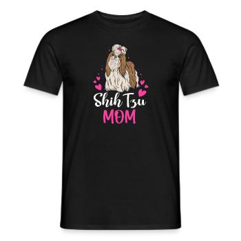 Shih Tzu Mom Mother's Day Dog Pet Lover Animal Lover - T-shirt homme - noir - Devant - AI Model Male 178 light (178cm)