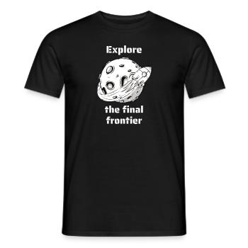 Explore The Final Frontier Retro Outer Space - Men's T-Shirt - black - Front - AI Model Male 178 light (178cm)