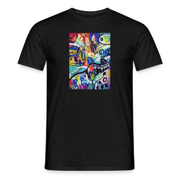 Abstract Chaos #9 peinture originale Design - T-shirt homme - noir - Devant - AI Model Male 178 light (178cm)