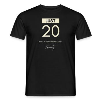 JUST 20 design for its 20th birthday 2003 - Men's T-Shirt - black - Front - AI Model Male 178 light (178cm)