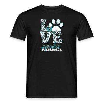 Pointer Mama Leopard Print Paw Love Sign - Men's T-Shirt - black - Front - AI Model Male 178 light (178cm)