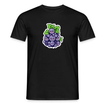 Bunch of kawaii grapes - Men's T-Shirt - black - Front - AI Model Male 178 light (178cm)