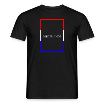 Netherlands - Statement lettering with flag - Men's T-Shirt - black - Front - AI Model Male 178 light (178cm)