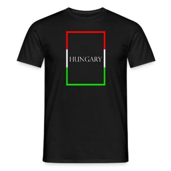 Ungarn, Hungary Statement Schriftzug mit Fahne - Männer T-Shirt - Schwarz - Vorne - AI Model Male 178 light (178cm)