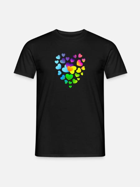 Cœur Cœurs Cœurs Colorés Coeurs - T-shirt homme - noir