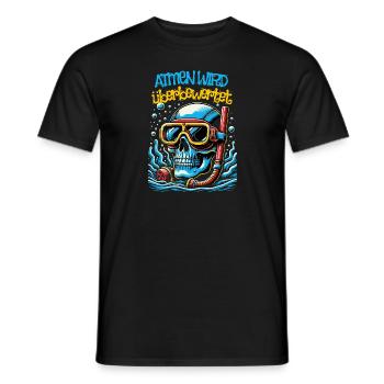 Lustiges T-Shirt für Taucher und Schnorchler - Männer T-Shirt - Schwarz - Vorne - AI Model Male 178 light (178cm)