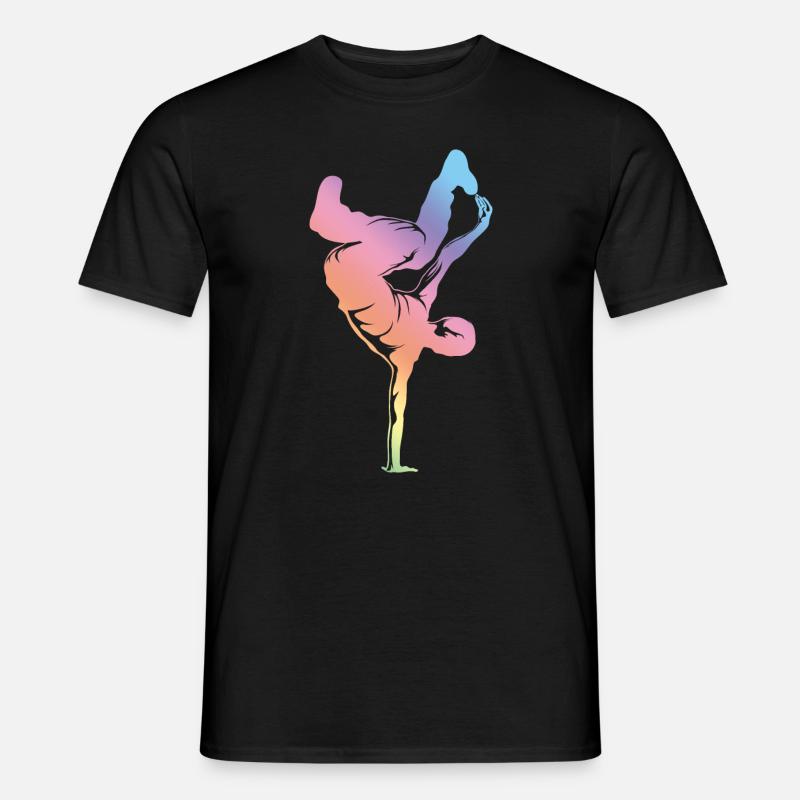 Breakdance Silhouette - Männer T-Shirt - Schwarz