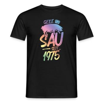 1975 Geile Sau - Männer T-Shirt - Schwarz - Vorne - AI Model Male 178 light (178cm)