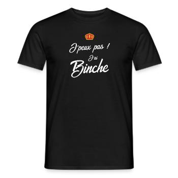 Je peux pas j'ai Binche - Carnaval de Binche - T-shirt homme - noir - Devant - AI Model Male 178 light (178cm)