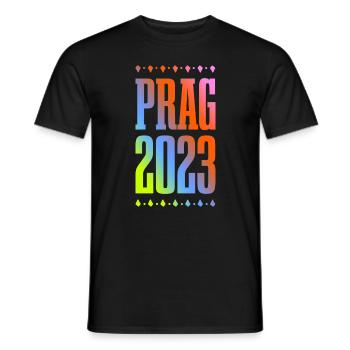 Prague 2023 - Men's T-Shirt - black - Front - AI Model Male 178 light (178cm)