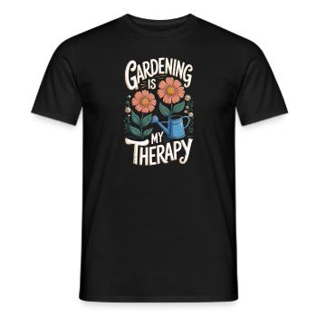 Le jardinage est ma thérapie - T-shirt homme - noir - Devant - AI Model Male 178 light (178cm)