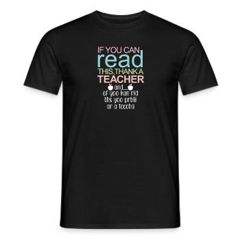 Lire enseignants remercier cadeau sort - T-shirt homme - noir - Devant - AI Model Male 178 light (178cm)