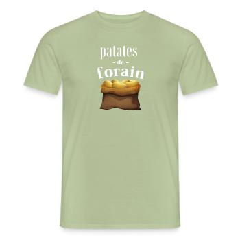 Patates De Forain Humour Fête Foraine Punchline - T-shirt homme - vert sauge - Devant - AI Model Male 178 light (178cm)