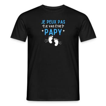 Je peux pas je vais être papy futur grand père - T-shirt homme - noir - Devant - AI Model Male 178 light (178cm)