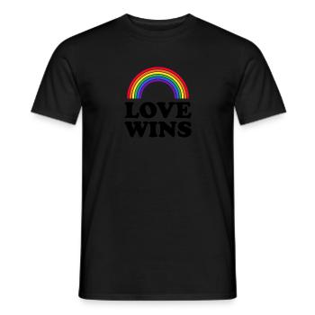Love wins LGBT sort cadeaux droits pride - T-shirt homme - noir - Devant - AI Model Male 178 light (178cm)