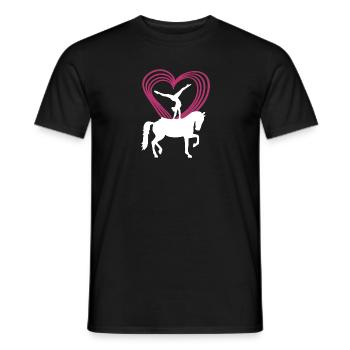 Vaulting Silhouette Girl Rider Cadeau - T-shirt homme - noir - Devant - AI Model Male 178 light (178cm)