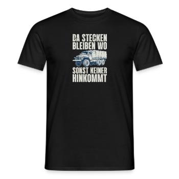 Da stecken bleiben wo sonst keiner hinkommt URAL - Männer T-Shirt - Schwarz - Vorne - AI Model Male 178 light (178cm)