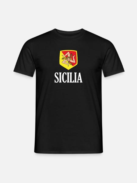 Sicilia Palermo Italienisch Wappen Sizilien - Männer T-Shirt - Schwarz