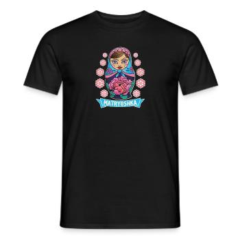 Russland UdSSR Matrjoschka Puppe Uschanka - Männer T-Shirt - Schwarz - Vorne - AI Model Male 178 light (178cm)