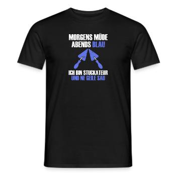 Morgens müde abends blau ich bin stuckateur - Männer T-Shirt - Schwarz - Vorne - AI Model Male 178 light (178cm)