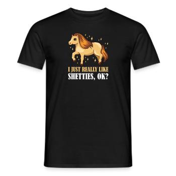 J’aime vraiment les shetties ok Horse Rider - T-shirt homme - noir - Devant - AI Model Male 178 light (178cm)