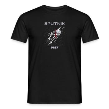 URSS Étoiles soviétiques Gagarine Spoutnik 1957 - T-shirt homme - noir - Devant - AI Model Male 178 light (178cm)